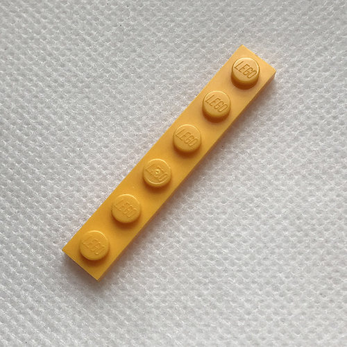 全新LEGO乐高正品零件MOC 3666 1x6基础板 6020074 中黄色