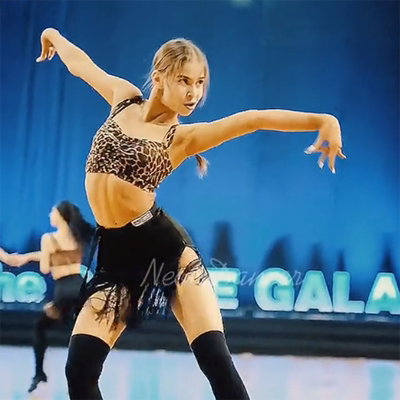 neondancer新款女拉丁舞流苏裙