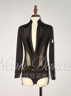 NeonDancer专业拉丁舞服  新款男拉丁上衣 法式西服领 比赛艺考服
