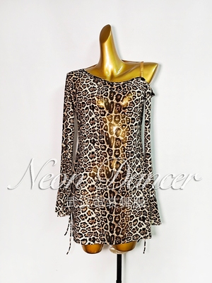 新款女拉丁舞练功透视网纱长袖