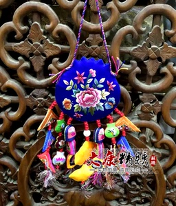 苏绣成品精品双面绣花汽车挂件福禄寿全家福苏州手工刺绣结婚礼品