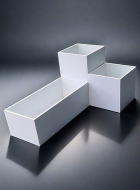 pvc耐晒防腐防潮花箱花槽花盆长方简约室户外白色木塑花篮内胆定