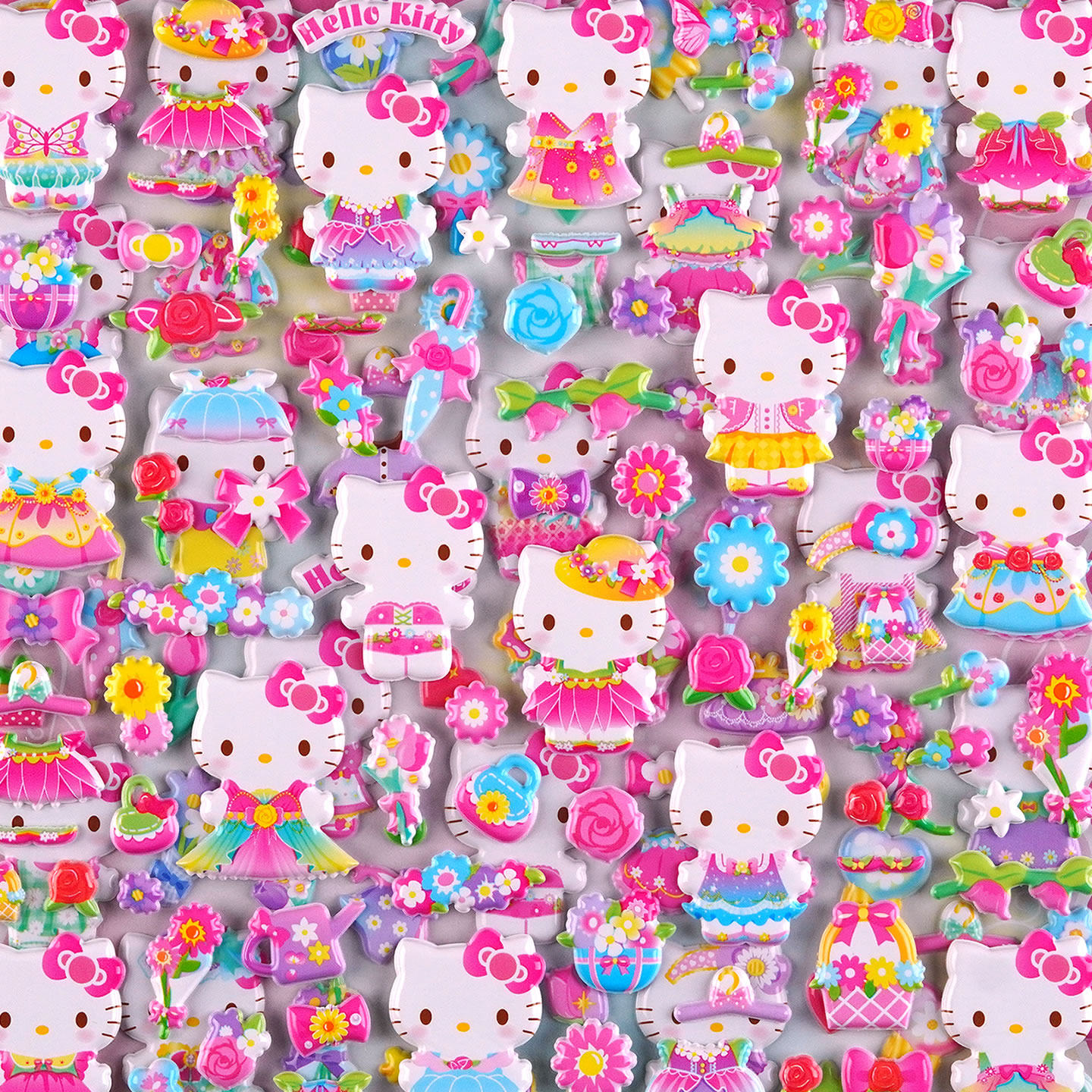 hellokitty换装立体泡泡贴纸儿童女孩凯蒂猫哈喽KT玩具穿衣服贴画