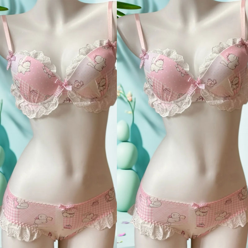 日系少女文胸套装无钢圈