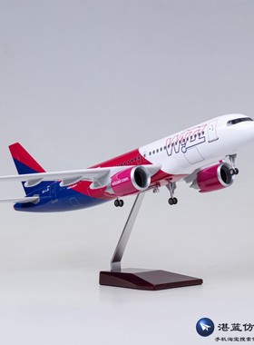 带灯47cm匈牙利维兹航空A320neo客机飞机模型仿真拼装航模WizzAir