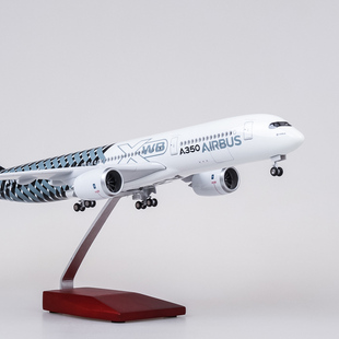 摆件收藏 带灯仿真空客350原型机飞机模型A350民航客机碳纤维涂装