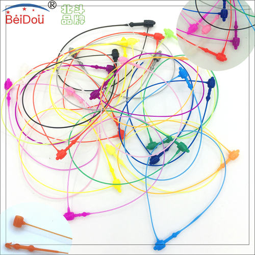 彩色圆头手穿胶针子母扣环保吊牌线箱包鞋子挂吊卡绳GRS再生TC证