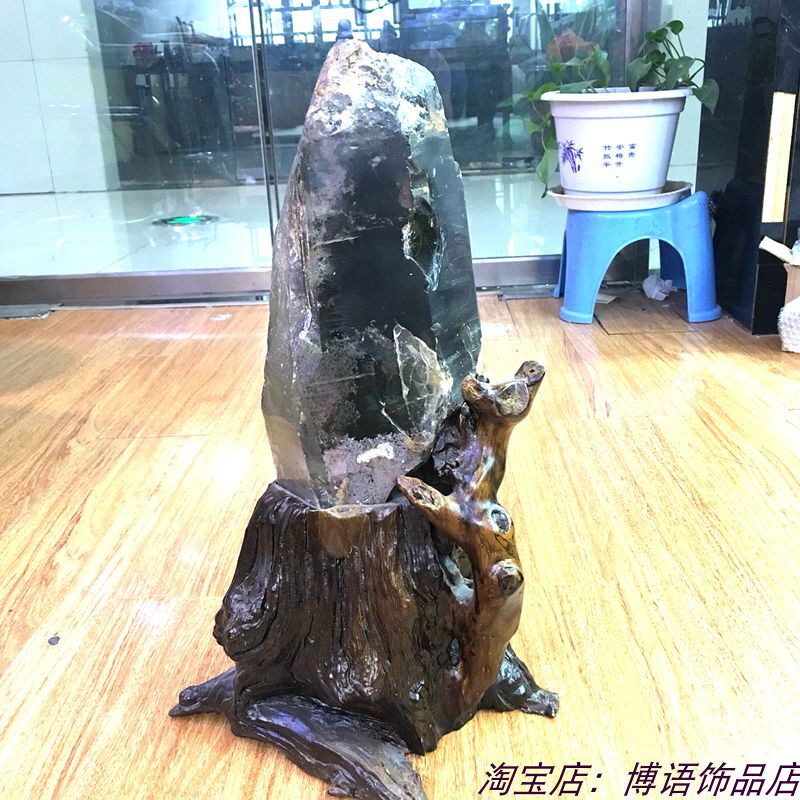 水晶原料天然绿幽灵水晶原石摆件