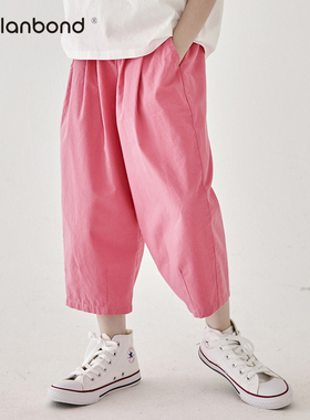 儿童纯棉多巴胺穿搭纯色七分休闲裤女童2026夏季宽松轻薄柔软裤子