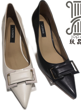 2021年春夏新款玖品尚女鞋I.T.COCO细跟牛皮套脚高跟女单鞋