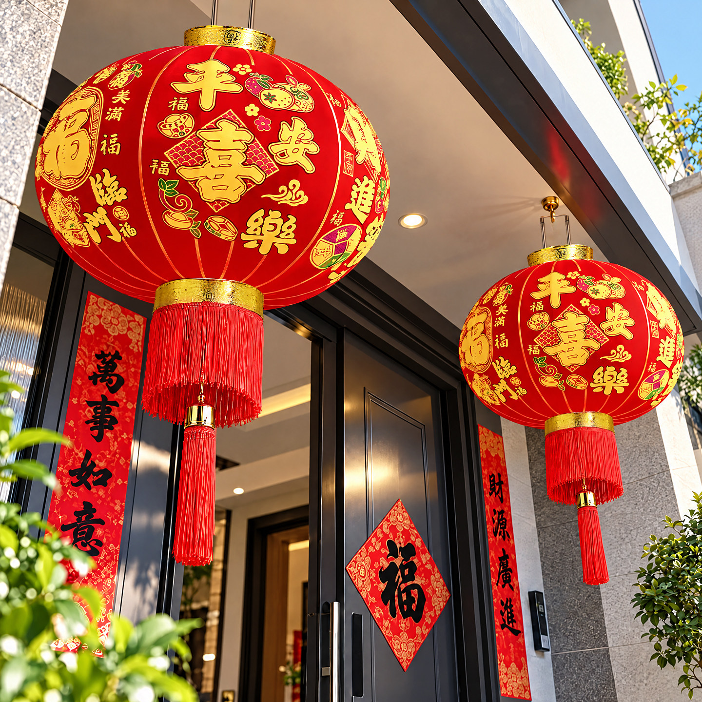 羊年大红灯笼2027新款新年大门口一对挂饰过年农村自建房别墅装饰