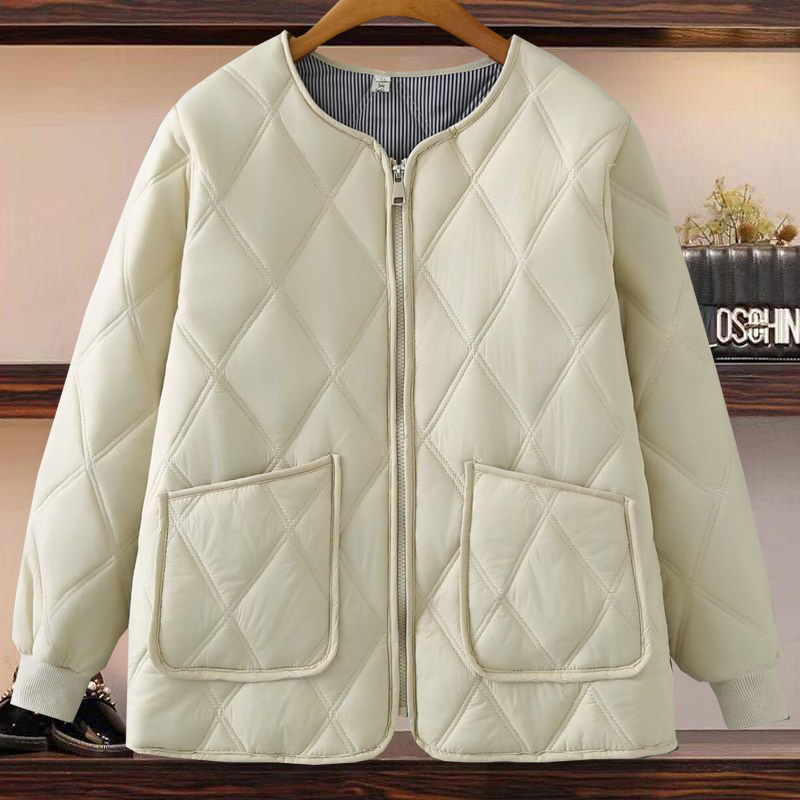 大码女装宽松显瘦丝绵棉衣妈妈装