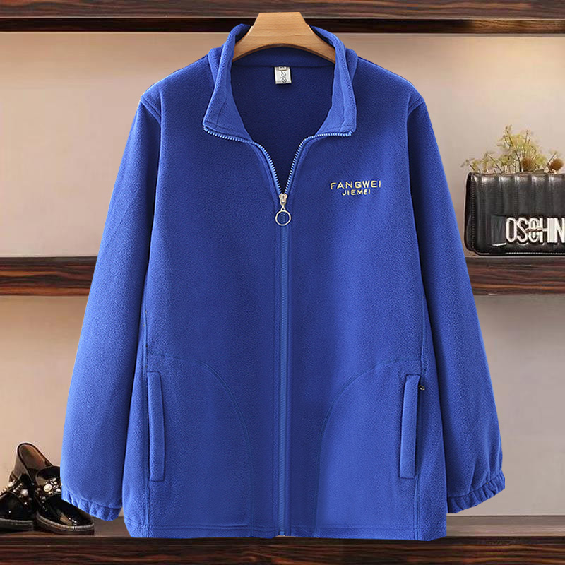 摇粒绒宽松显瘦外套中老年女装