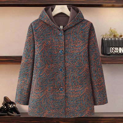 春秋装中长款连帽毛呢大衣女外套