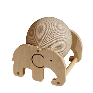 金多乐实木猫抓板猫咪静音球自嗨解闷剑麻球耐磨不易掉屑宠物用品