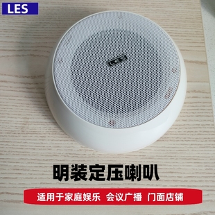 LES免开吼明装 吸顶音响天花定压喇叭音箱商场背景音乐公共广播