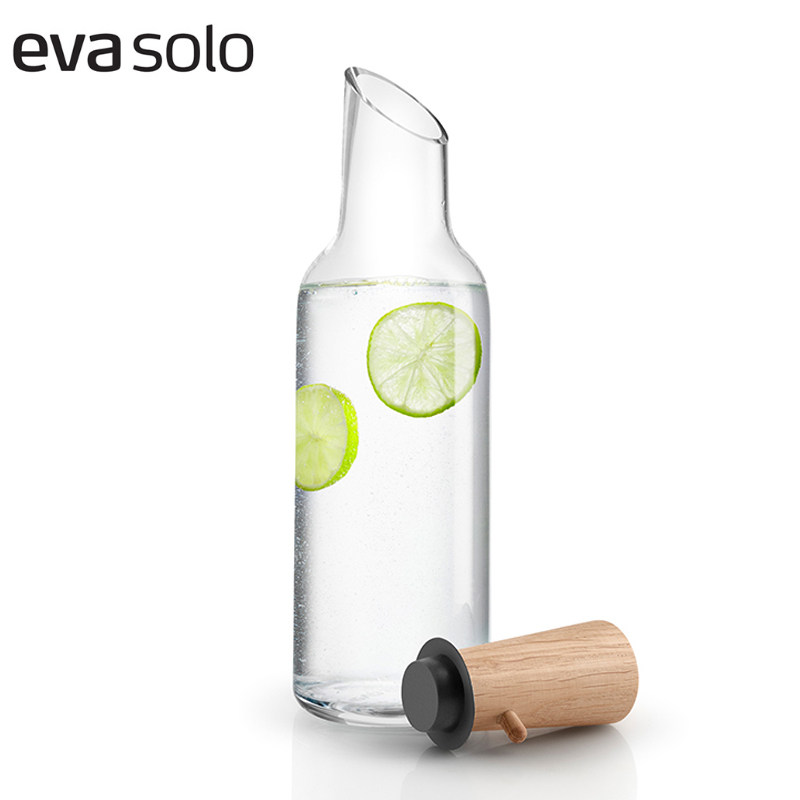 丹麦eva solo 北欧斜口冷水壶 冰箱玻璃水瓶 花茶壶果汁柠檬瓶1L