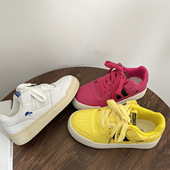 小白鞋 潮鞋 ins潮学生韩版 滑板鞋 奶fufu厚底帆布鞋 女2024春夏新款