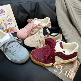 2024春秋季新款雾霾蓝帆布鞋厚底百搭配裙子的鞋子鞋学生女鞋