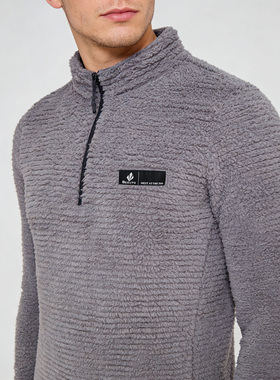 北斯途besuto春秋冬P棉绒170克保暖透气超轻抓绒速干半拉链长袖