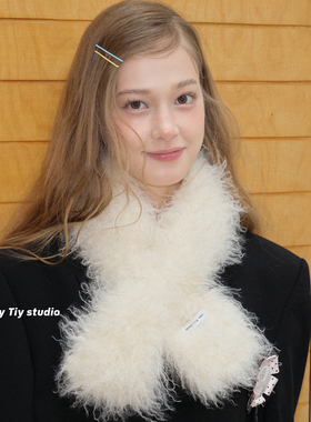 feytiy 超细卷卷毛围脖 冬季超暖和百搭高级感新款仿皮草围巾女