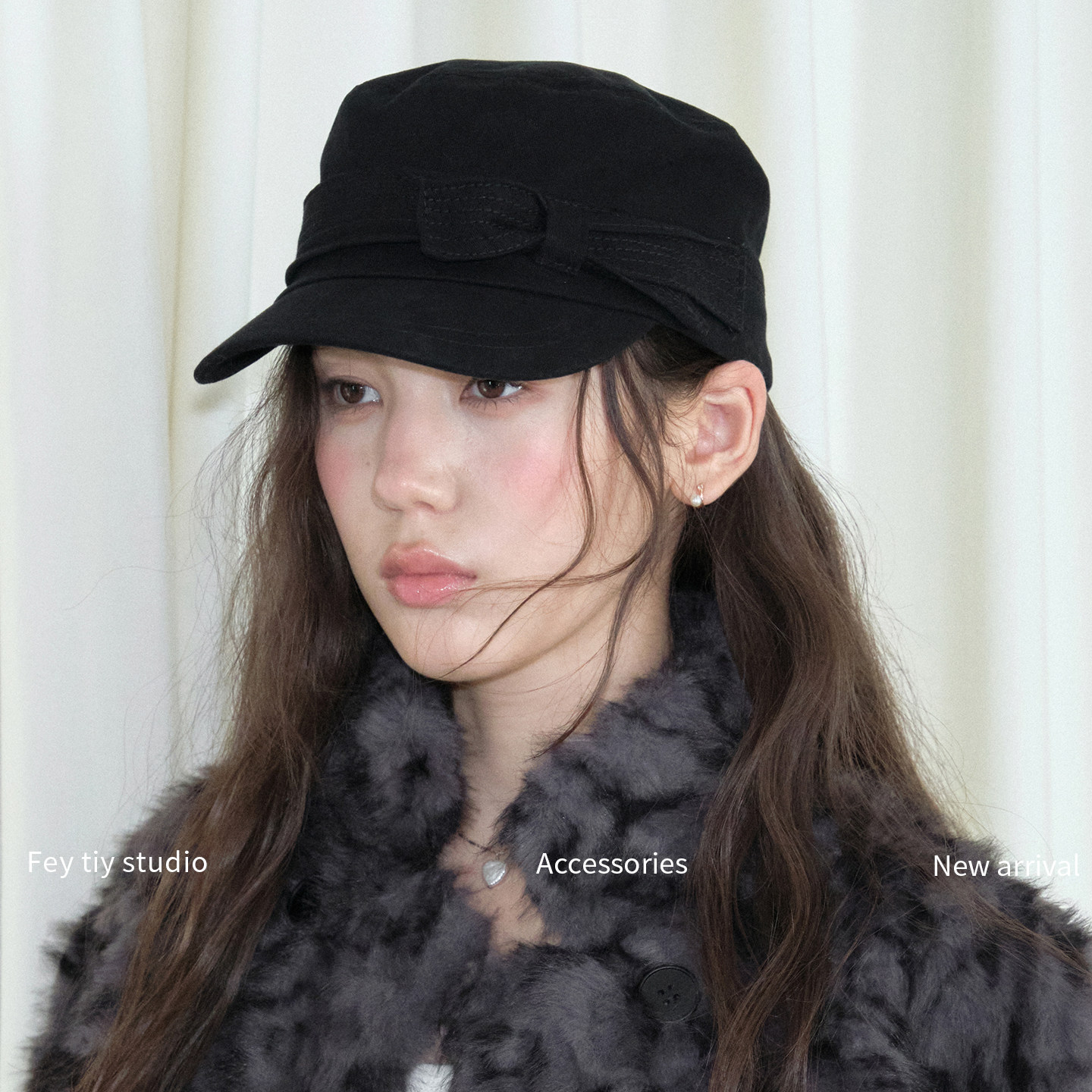 feytiy all black时髦百搭骑士帽女甜酷显脸小鸭舌帽春秋新款帽子