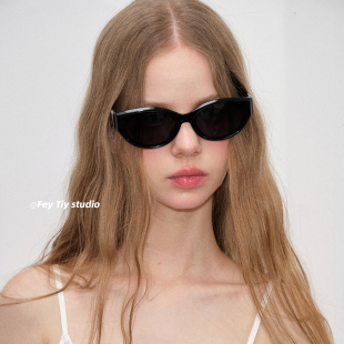 feytiy 时髦显脸小墨镜女显脸小防晒猫眼太阳眼镜潮百搭 复古个性