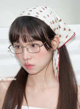 南法小碎花纯棉方巾包头头巾女