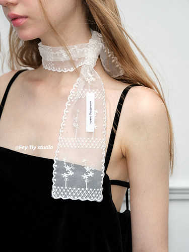 南法复古蕾丝丝巾发带春夏季