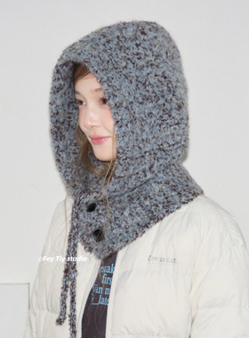 feytiy 轮廓定型 柔软时髦巴拉克拉法帽 秋冬保暖针织护耳帽围脖