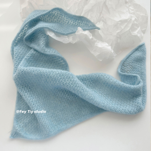 饰保暖天蓝围脖披肩 高品质纯色三角巾秋冬百搭装 feytiy 云朵手感