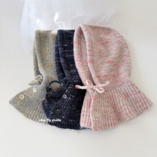 feytiy 复古连围脖护耳帽巴拉克拉帽女 针织帽秋冬新款保暖毛线帽