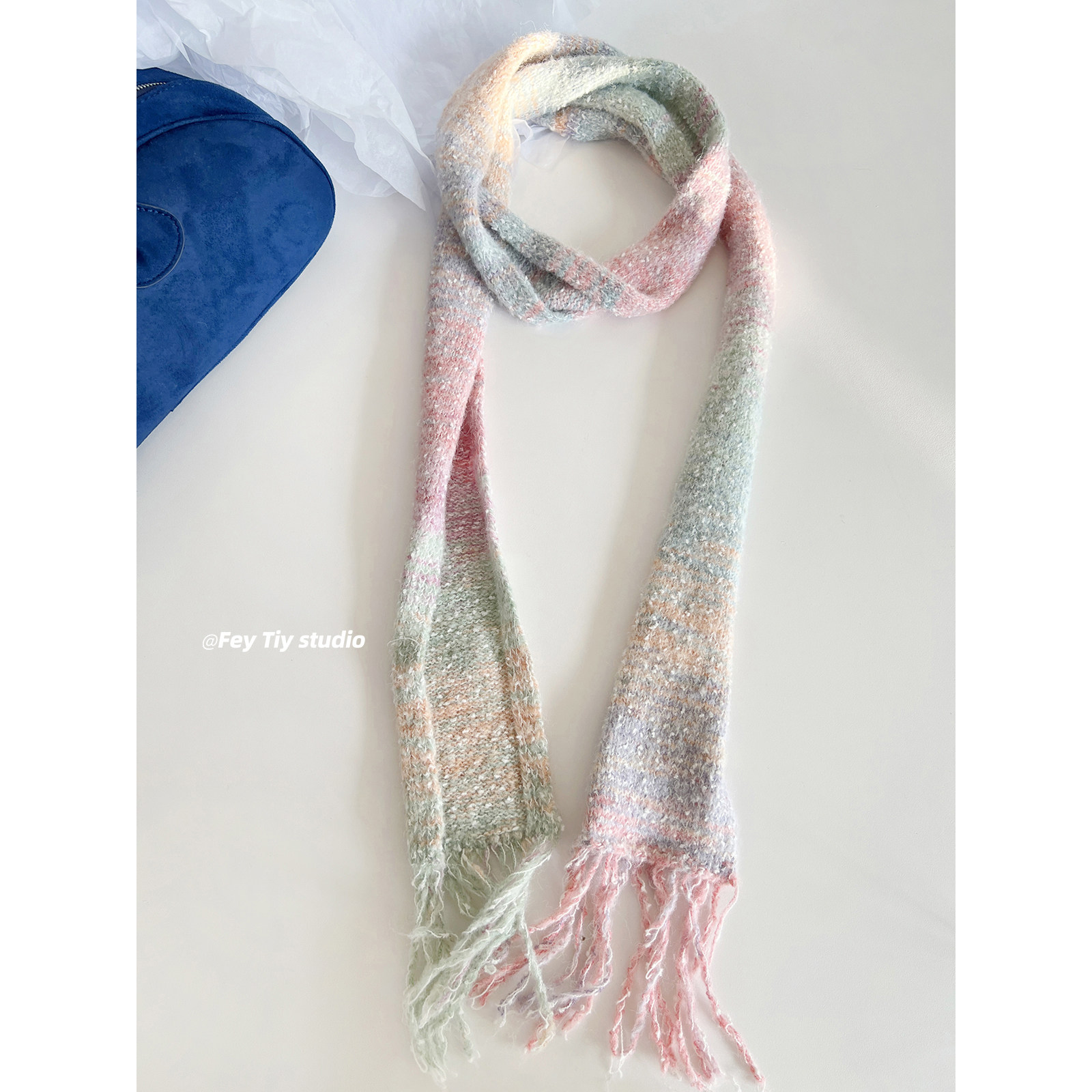 feytiy 定制浅粉油画纱 细窄长条围巾25新款流苏时髦围脖秋冬百搭,服饰配件/皮带/帽子/围巾,围巾/丝巾/披肩,淘宝优惠券,粉丝福利购,淘宝优惠卷