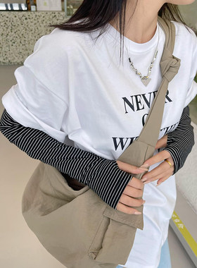 出口日本棉制条纹冰袖女夏季