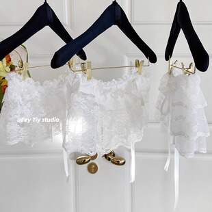 feytiy 芭蕾风时髦蕾丝系带小屁帘女蝴蝶结叠穿裙帘韩国春夏 重工