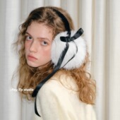 蝴蝶结大毛毛耳罩显脸小保暖仿狐狸毛耳捂 冬季 feytiy 日本订单款