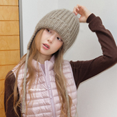 秋冬复古时髦百搭包头帽防寒毛线保暖帽女新款 feytiy 针织护耳帽