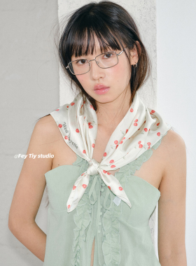 feytiy 南法小樱桃 缎面丝巾女春夏百搭2025新款韩国方巾包头头巾