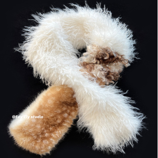 仿皮草保暖百搭围巾 设计感毛毛围脖时髦复古冬季 feytiy 小鹿点点