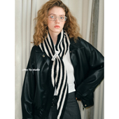 feytiy 时髦复古秋冬保暖条纹三角巾头巾女百搭针织小披肩小围脖