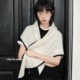 纯羊毛三角披肩秋冬季 feytiy 100%wool 保暖纯色简约百搭外搭围巾