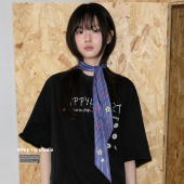 装 春夏新款 饰长条飘带日系 线条星星原创设计丝巾系发带女 feytiy