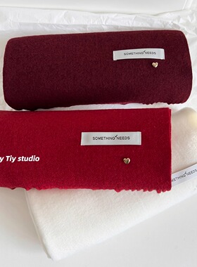 feytiy 显白~安可拉红细腻绒感秋冬保暖围巾披肩两用纯色百搭围脖