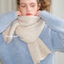 新款 百搭冬季 保暖围脖披肩 软糯细腻含羊毛针织纯色围巾女 feytiy