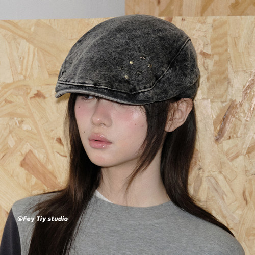 星星铆钉牛仔前进帽6新款百搭