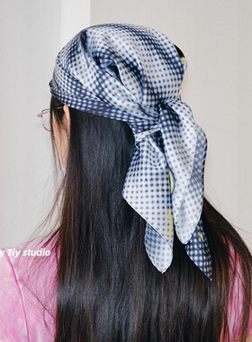 feytiy 黄色星星 原创设计个性小方巾辣妹音乐节包头丝巾女春夏季