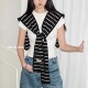 ins打结坎肩 外搭韩版 feytiy 定制简约条纹叠搭针织披肩女春秋冬季