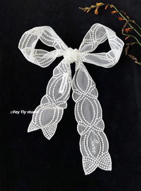 feytiy 原创 南法蕾丝长条丝巾女夏季时髦装饰系脖飘带发带韩腰带