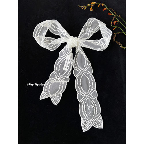 原创南法蕾丝长条丝巾女夏季时髦