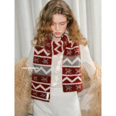 feytiy 费尔岛红色围巾秋冬保暖加厚氛围感百搭针织围脖女圣诞红